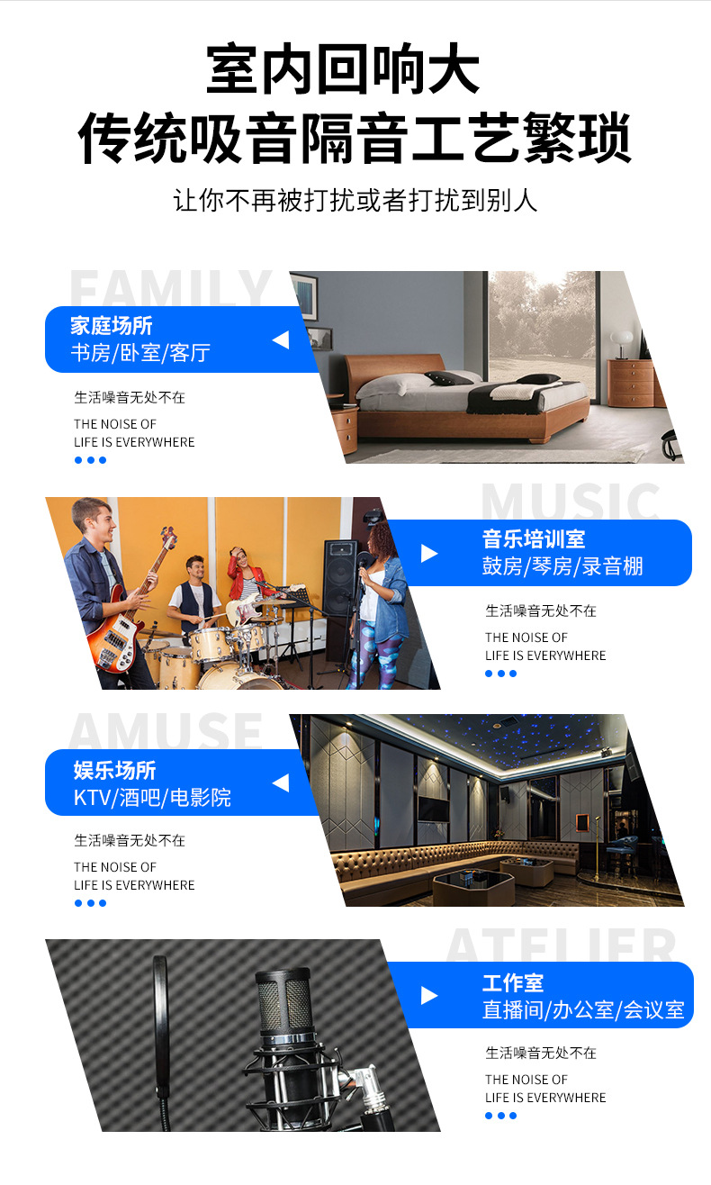 金字塔阻燃吸音棉應(yīng)用場(chǎng)景